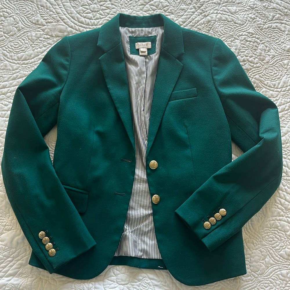 Green J. Crew Schoolboy Blazer